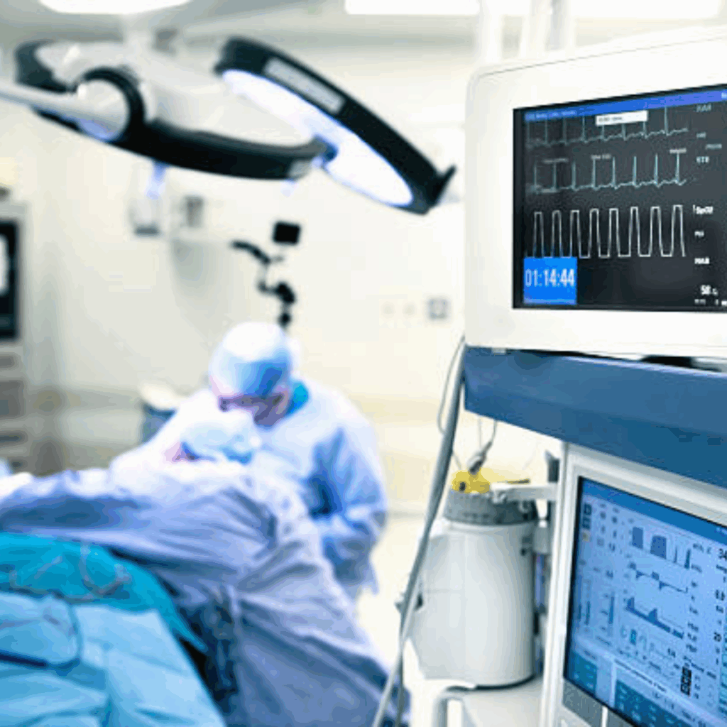 Monitoring vital parameters during general anesthesia