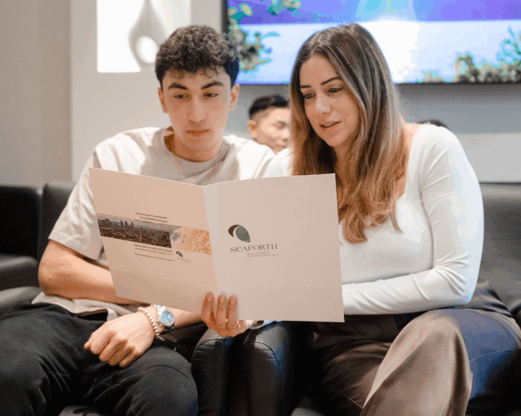 A patient and his mother at Seaforth Oral Surgery in Montreal