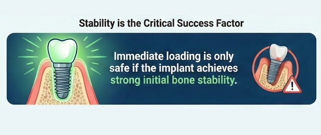 Infographic showing how stability is critical success factor for dental implants