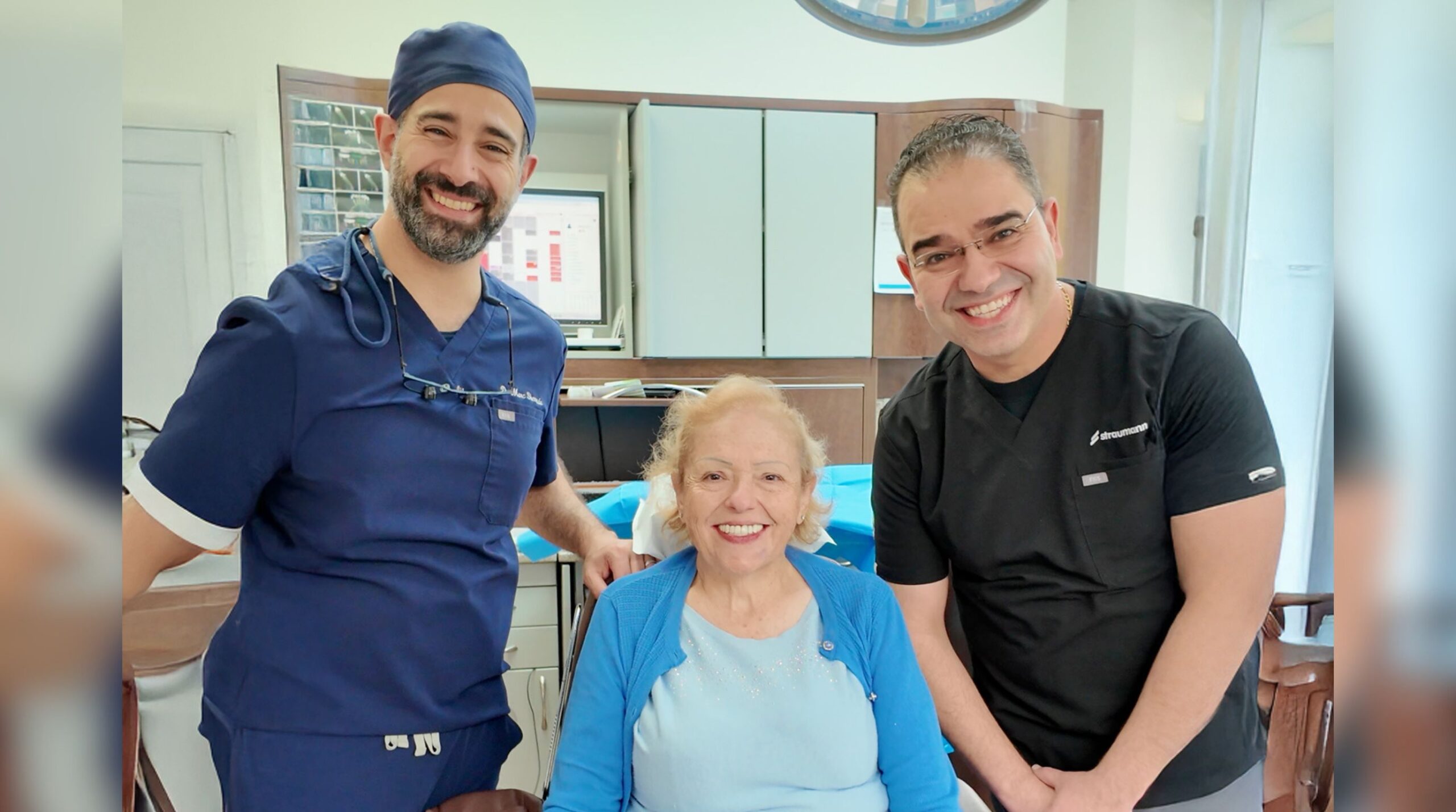 Patient smiling after successful dental implant treatment in Montreal 