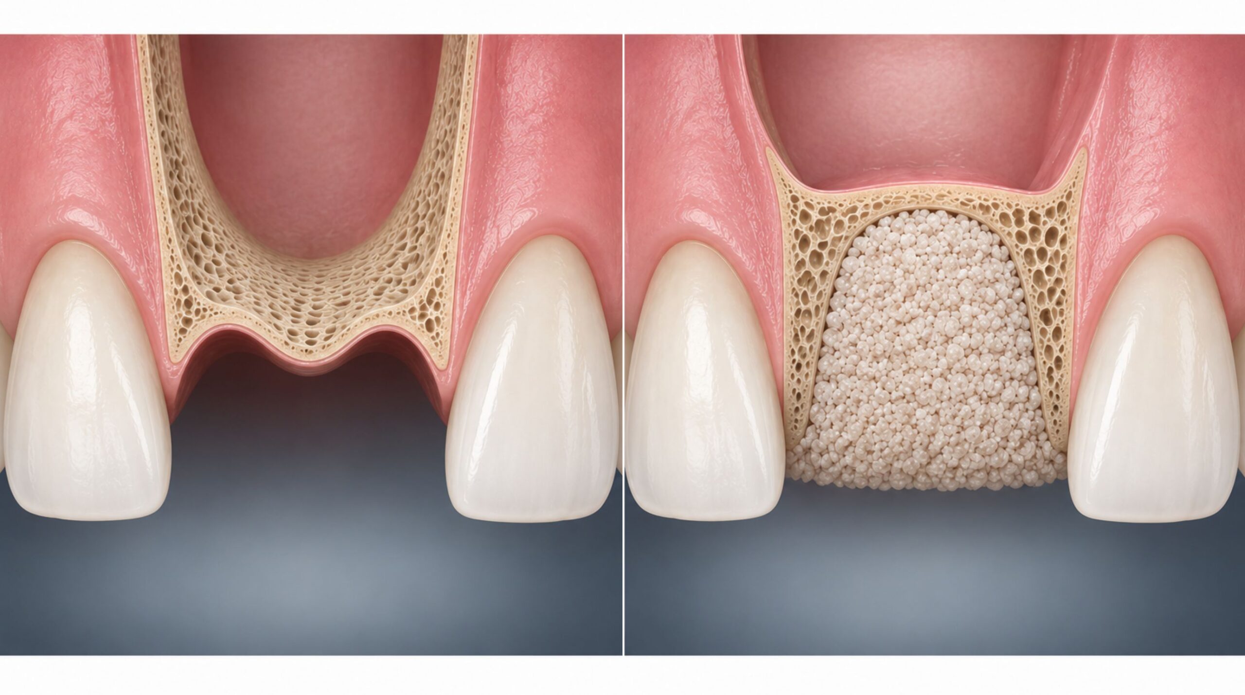  Illustration of bone grafting for dental implant support 