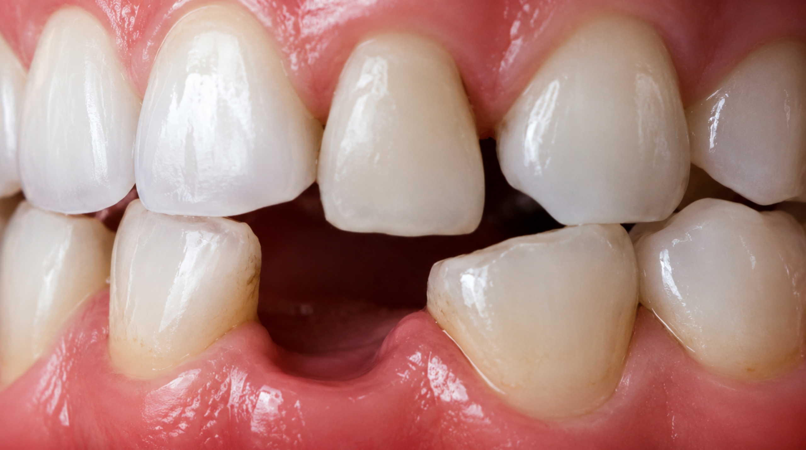 Adjacent teeth shifting after the loss of a permanent tooth 