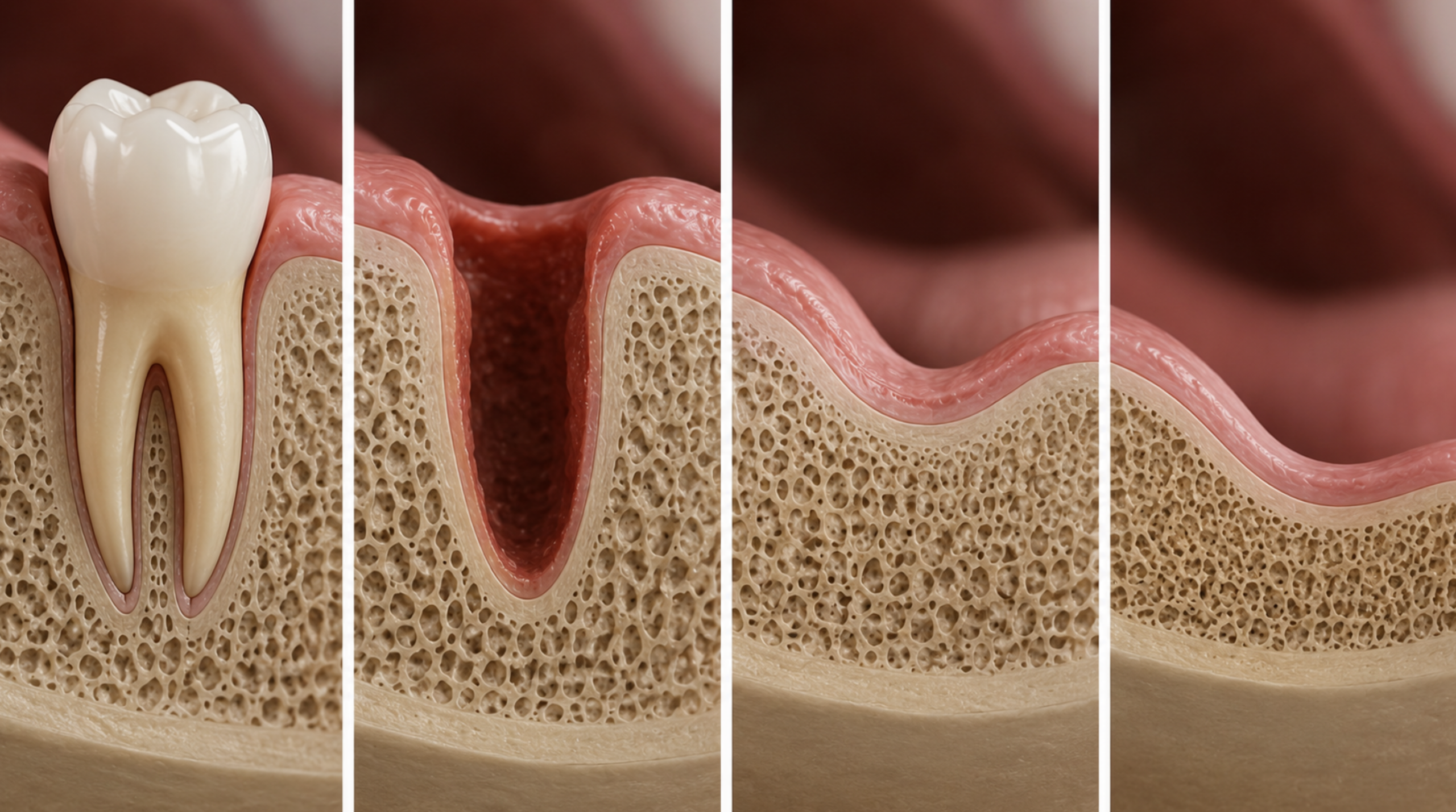 Jawbone resorption following tooth loss 