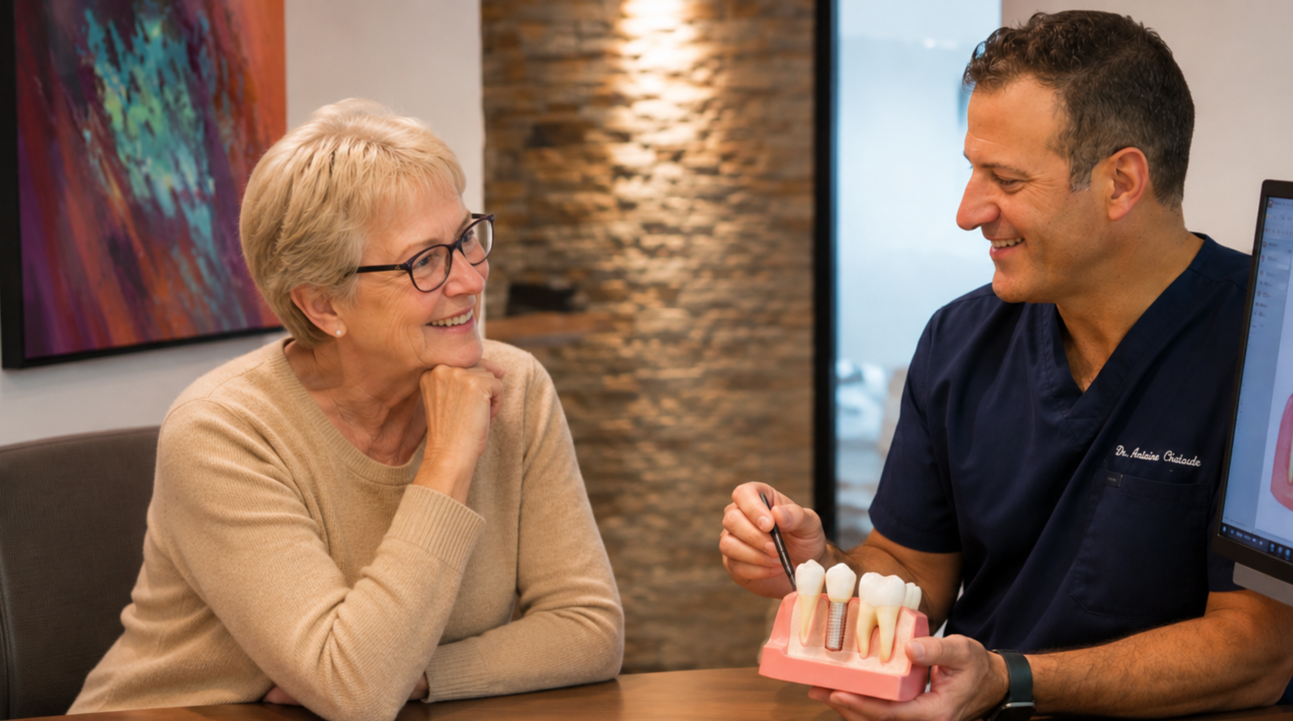 Personnes âgées de différents âges évaluées pour un traitement par implants dentaires